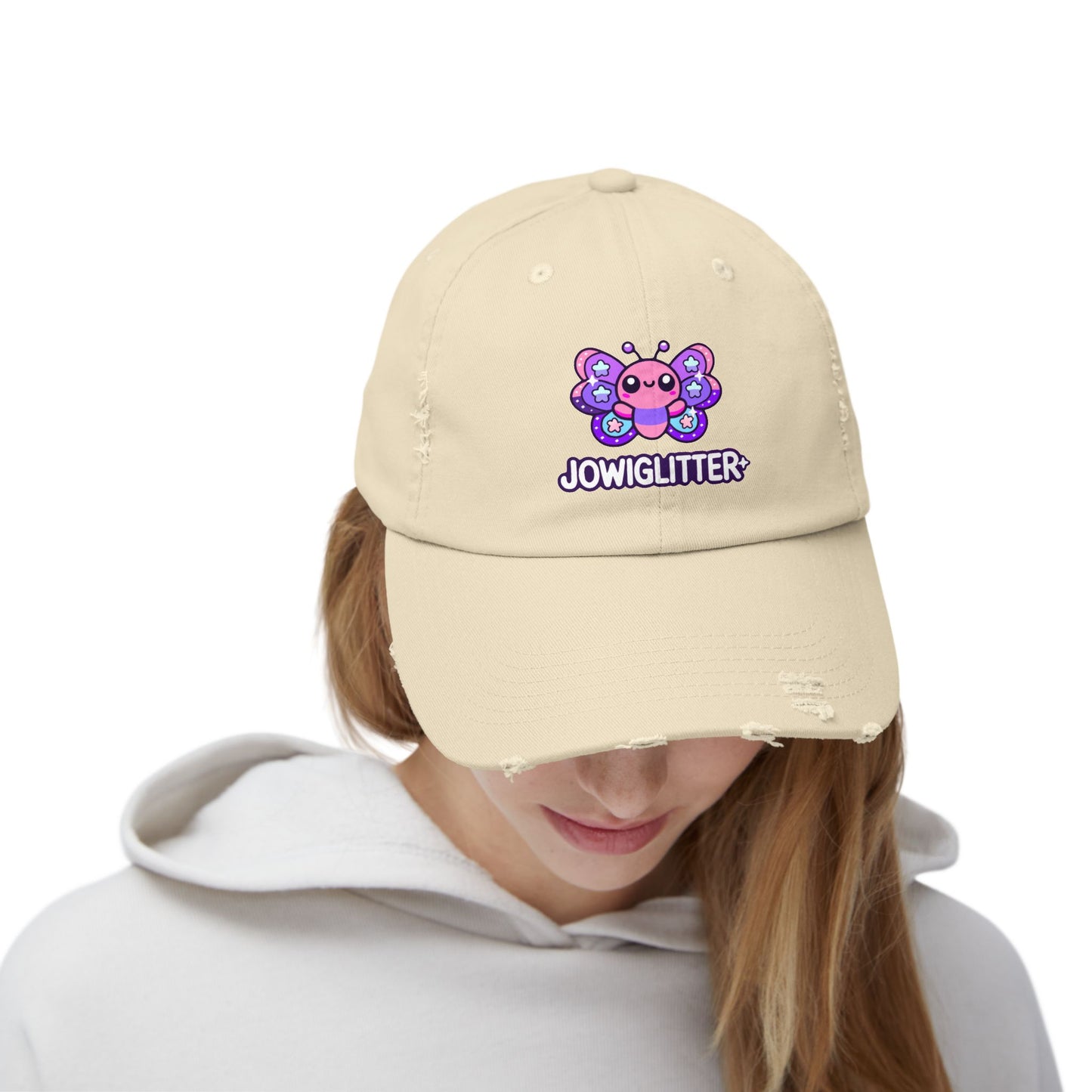 Jowiglitter Unisex Distressed Cap - Fun & Playful GlitterBug Design