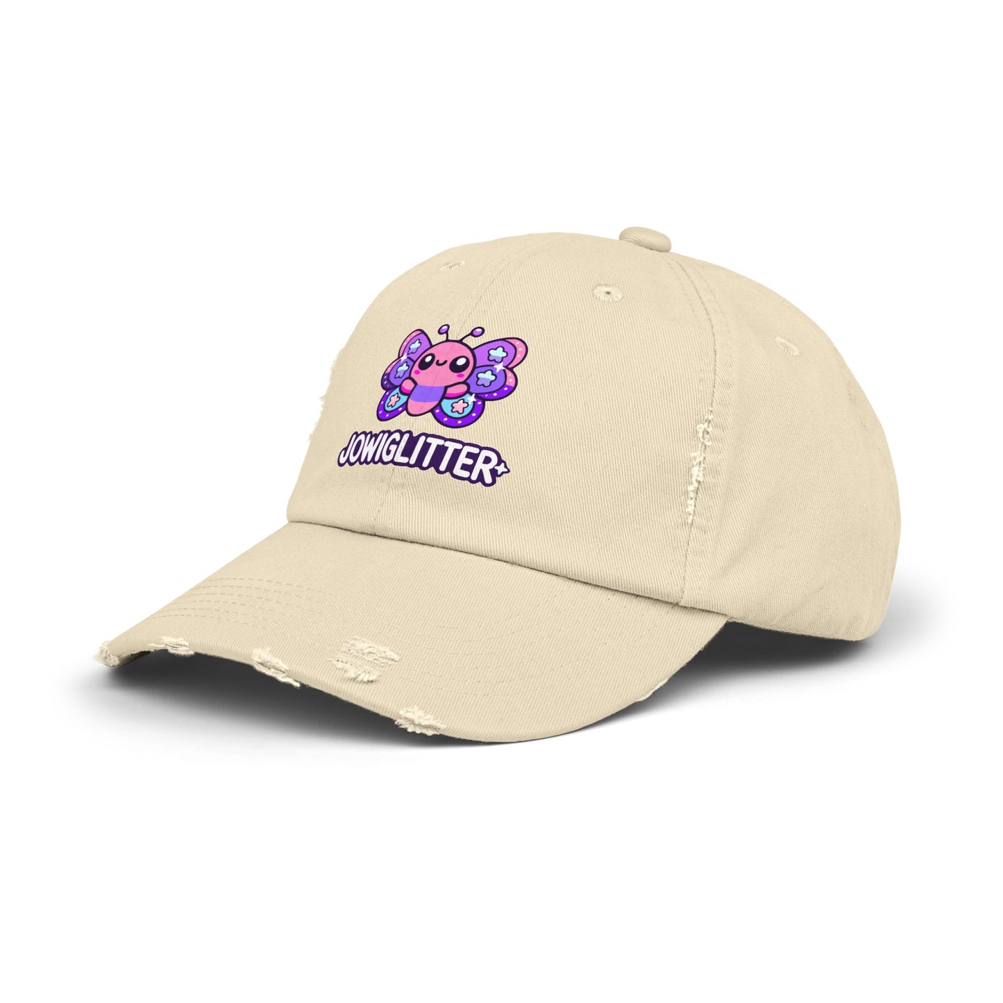 Jowiglitter Unisex Distressed Cap - Fun & Playful GlitterBug Design