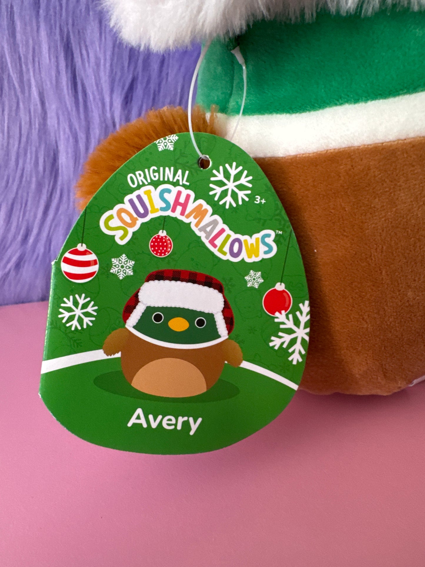 Squishmallow Avery The Duck 8” Red Plaid Hat 2023 Fall Harvest Squad NWT