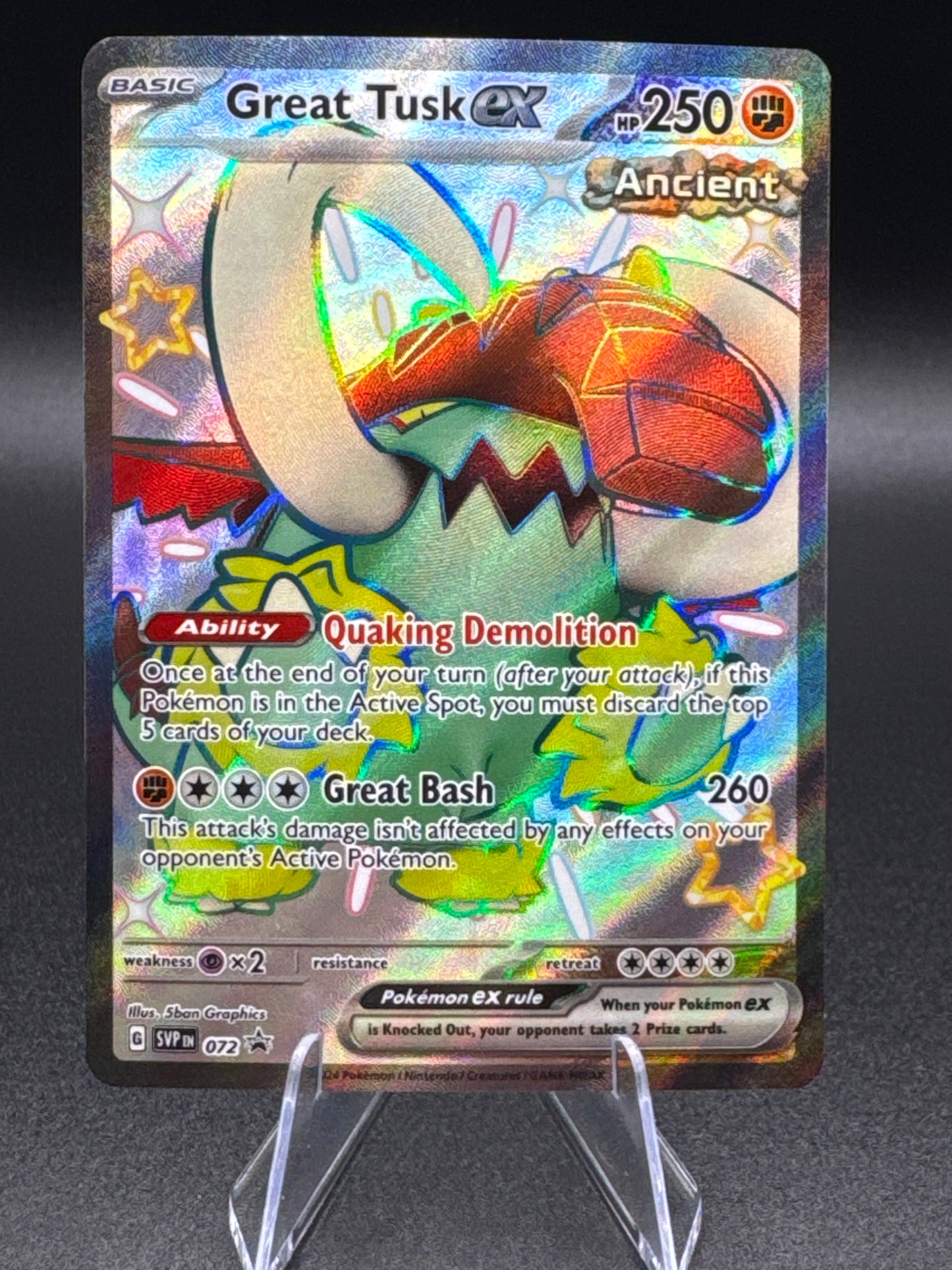 Pokemon TCG Great Tusk ex SVP 072 S&V: Black Star Promo NM