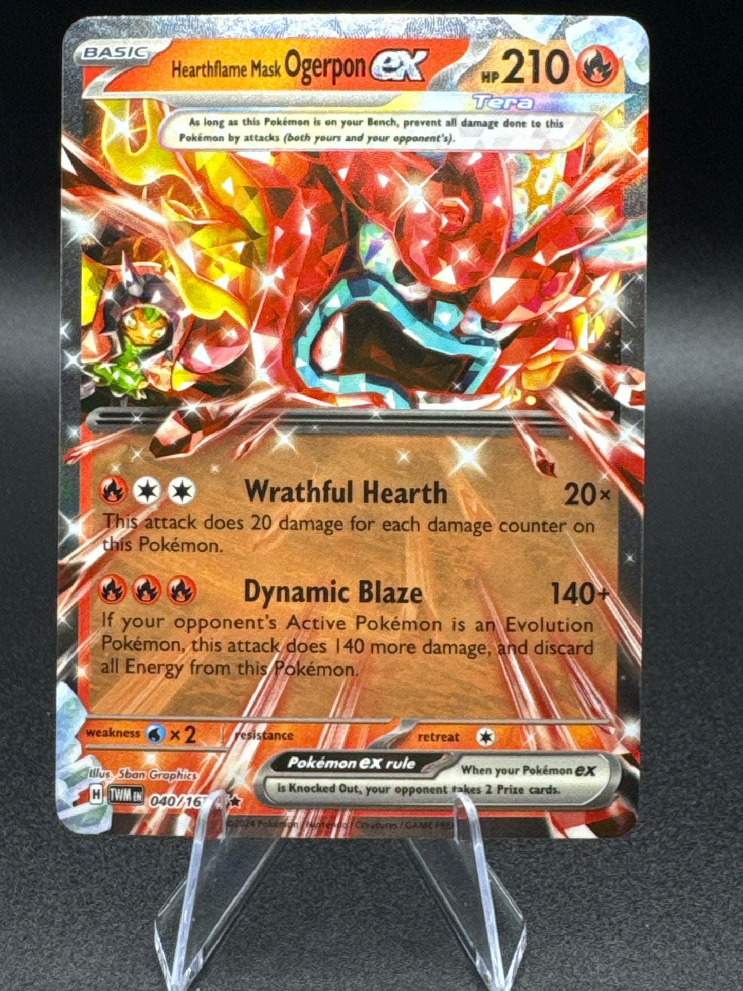 Pokemon: Twilight Masquerade | Heartflame Mask Ogerpon ex (Double Rare) #40/167