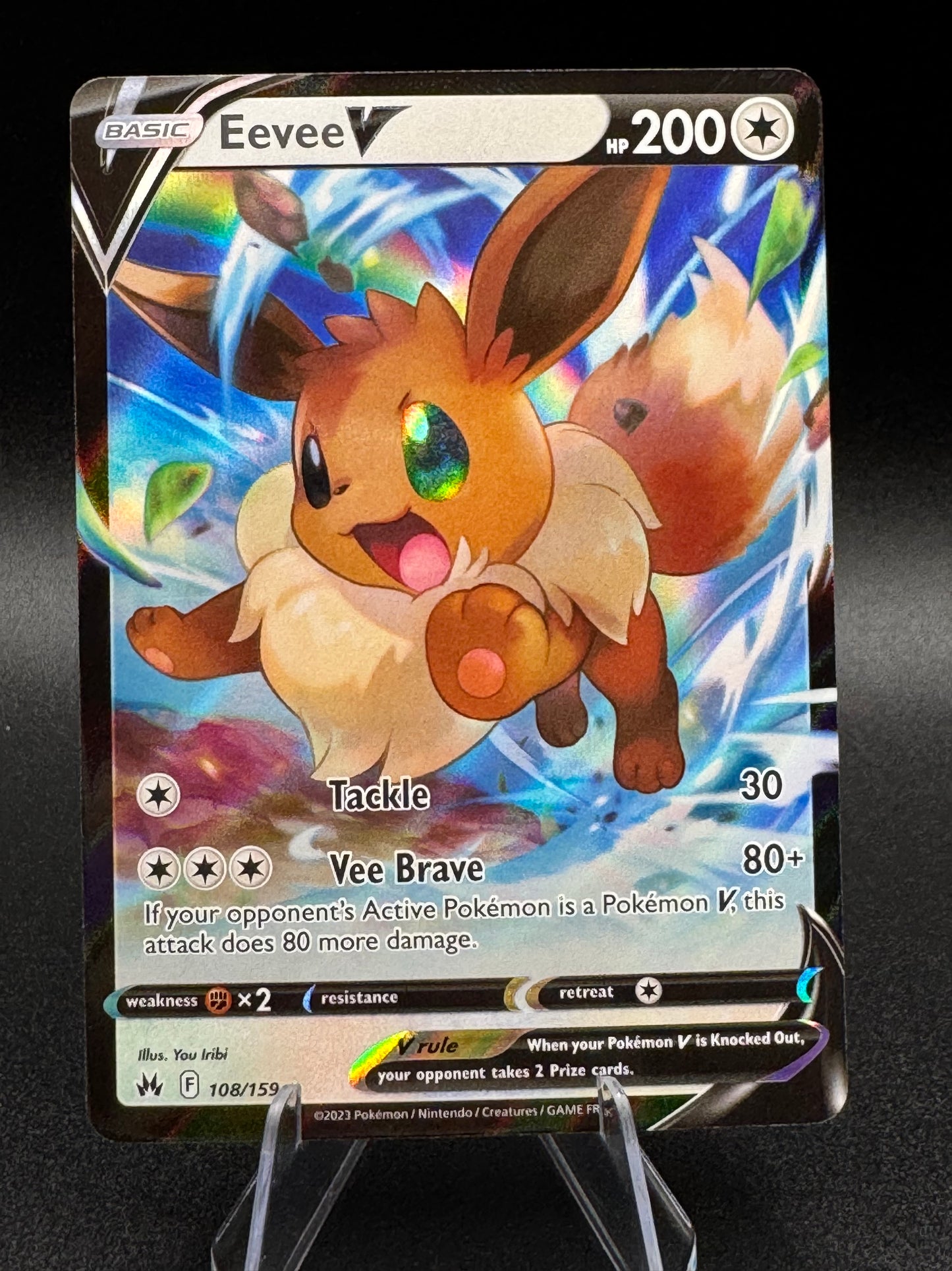 Pokémon Crown Zenith Eevee V 108/159 Ultra Rare Full Art Near Mint - Single