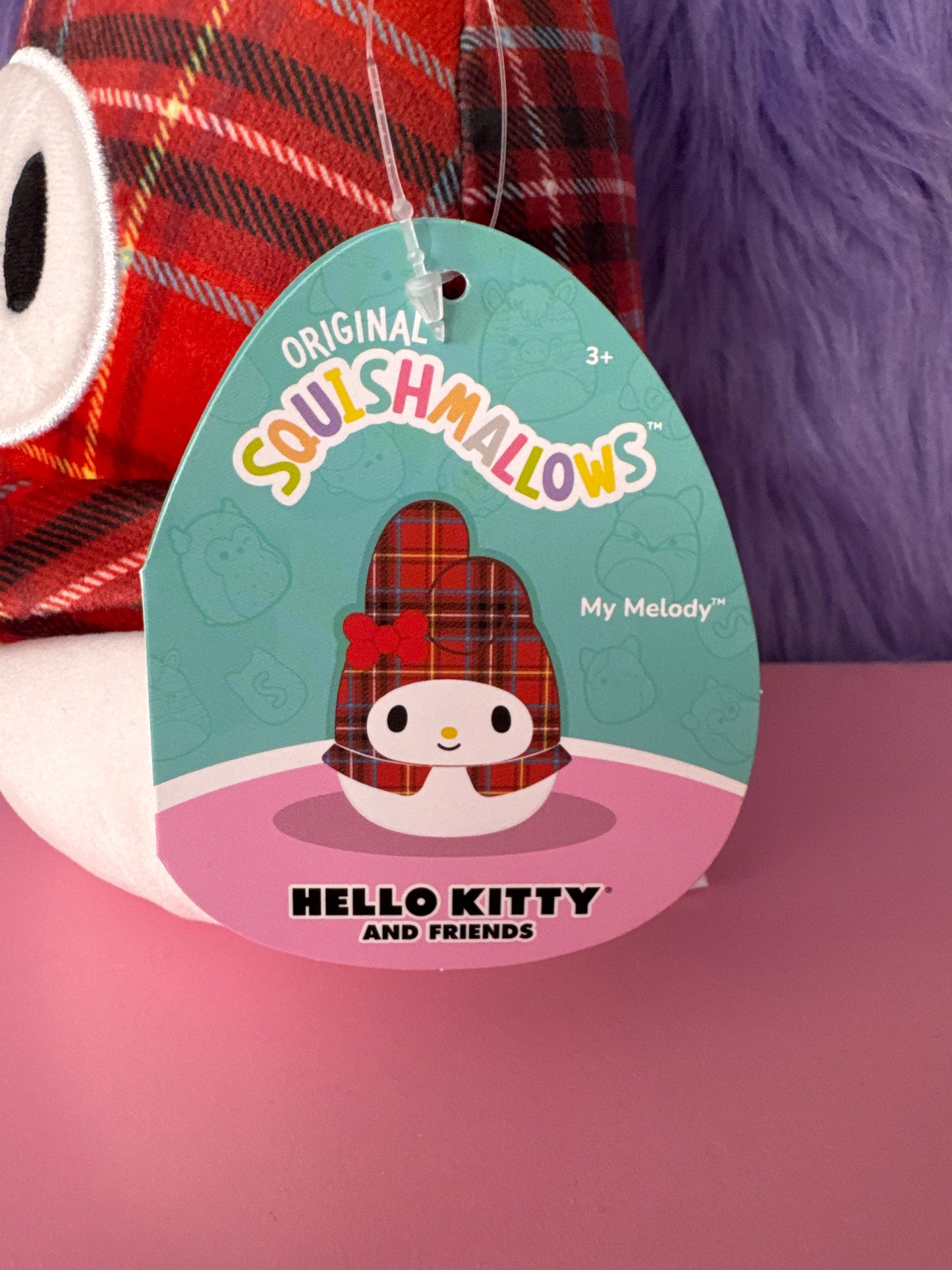 Sanrio x Squishmallows RARE My Melody 6.5” Hello Kitty Plaid 2023 NWT