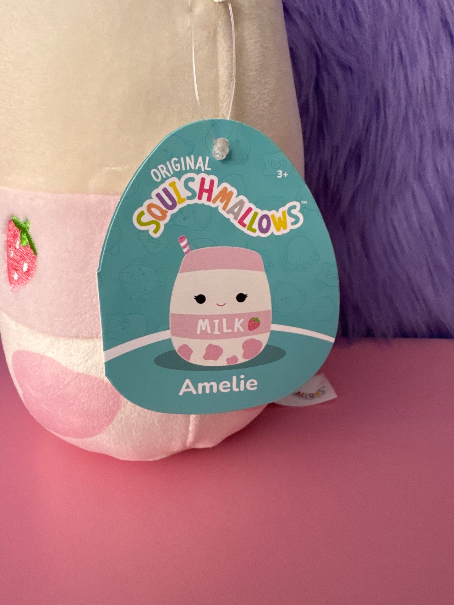 Squishmallow Kellytoy Perfect Pair 8" Amelie the Strawberry Milk NWT NEW Single