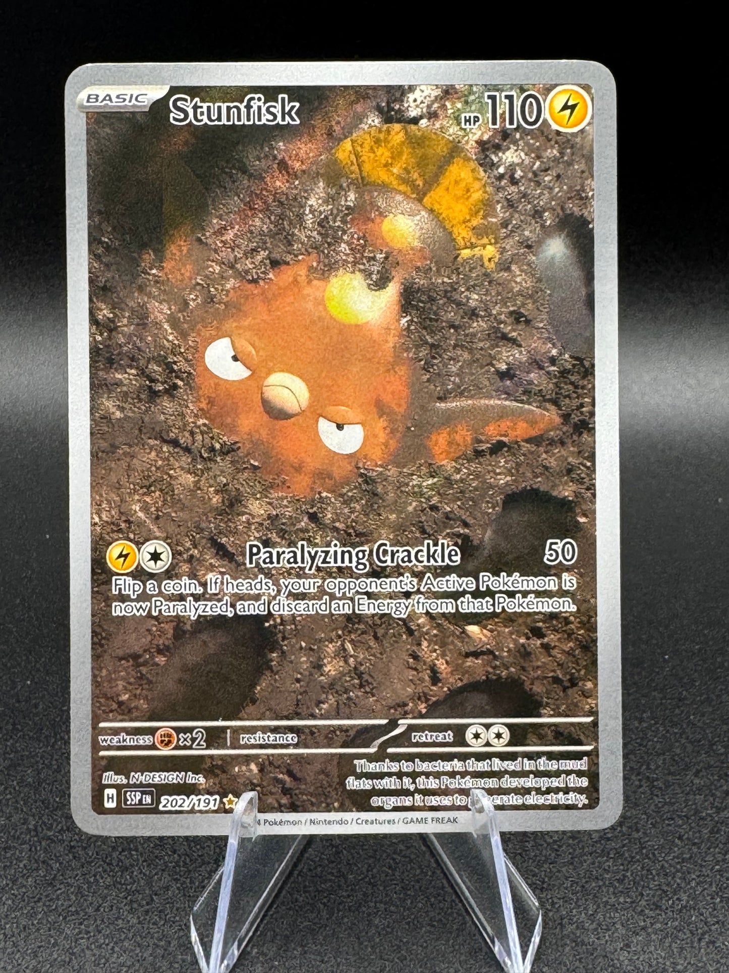 Stunfisk 202/191 Full Art Illustration Rare Pokemon Surging Sparks 202/191 NM/M