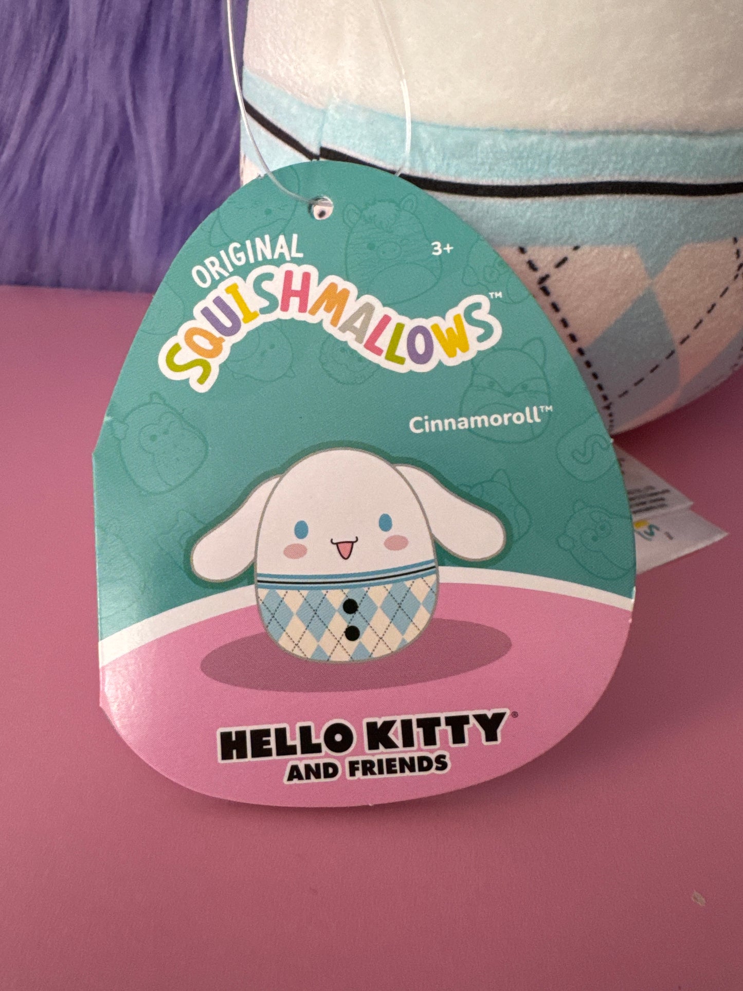 Squishmallow Kellytoy Plush Hello Kitty Sanrio 8" Cinnamoroll Plaid New with Tag