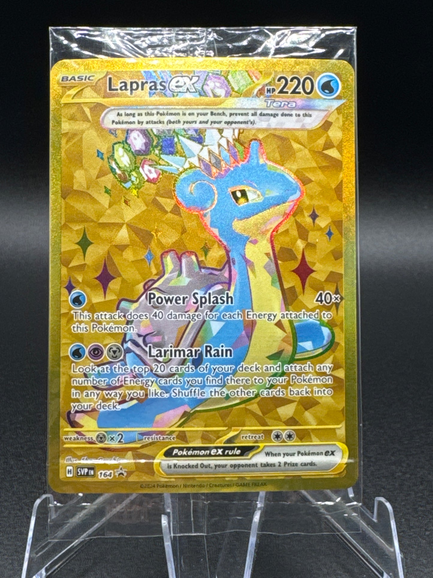 SEALED Pokemon TCG Terapagos UPC Promo - Lapras ex Gold Full Art - SVP 164 - NM