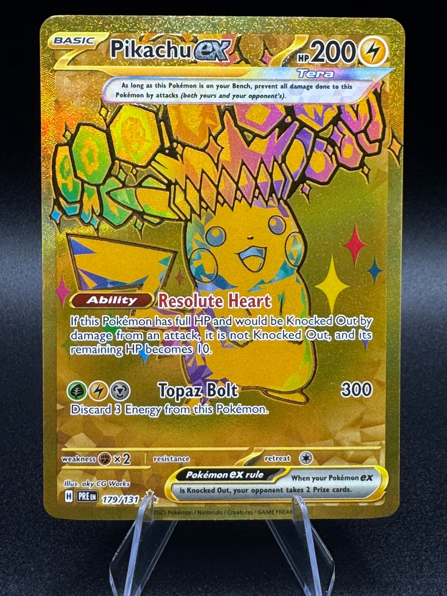 POKEMON TCG Prismatic Evolutions PIKACHU EX UR Ultra Rare Gold Card 179/131