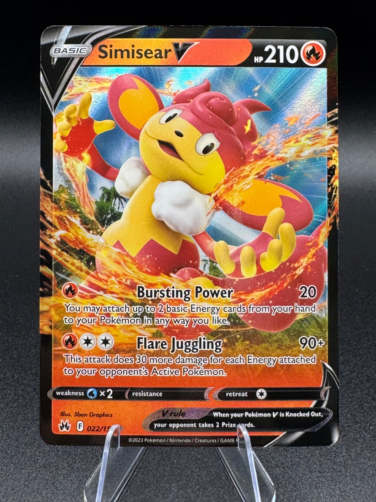 2023 Pokemon SWSH Crown Zenith Simisear V Ultra Rare #022/159 NM/M