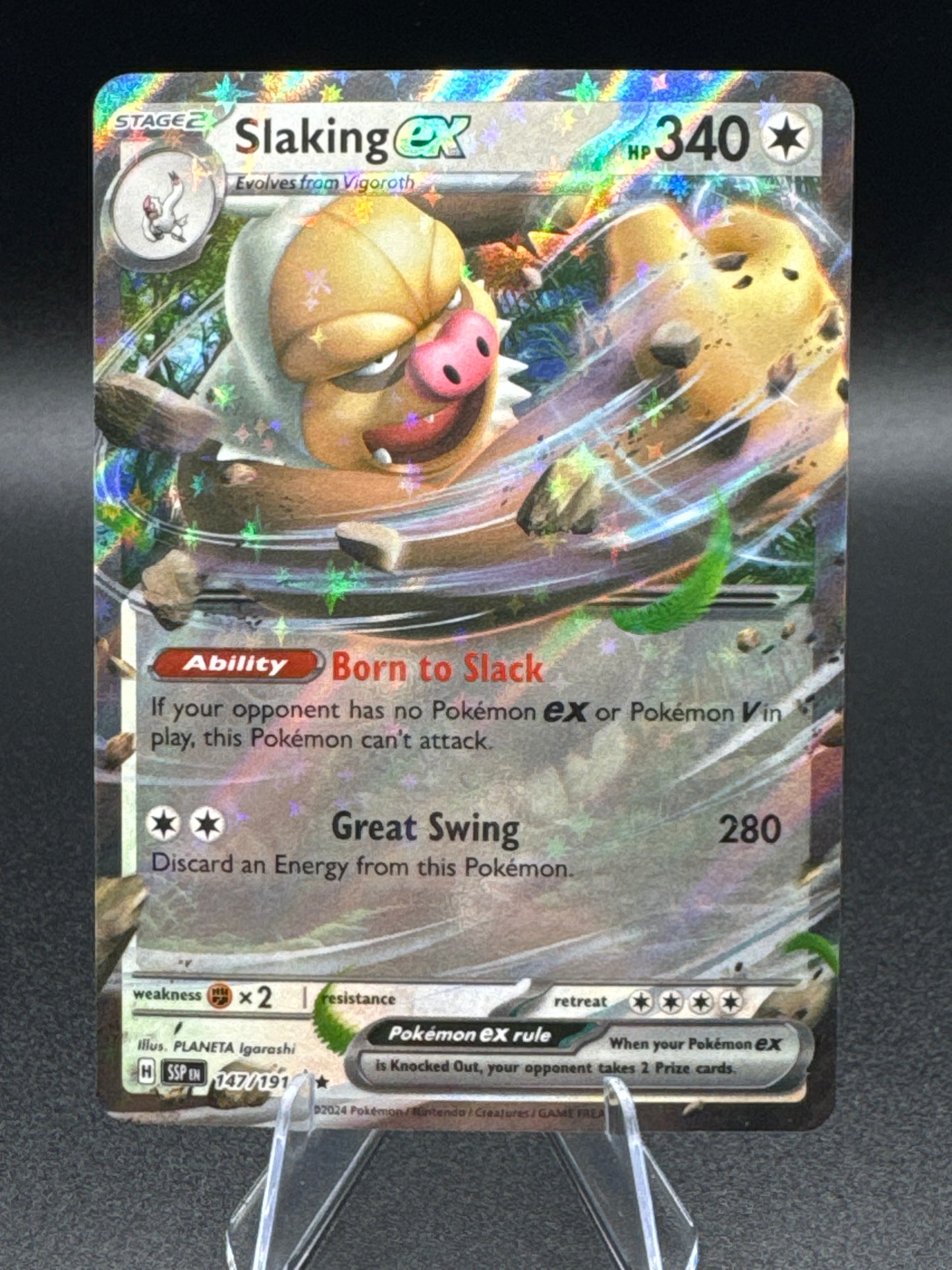 Pokemon TCG - Slaking ex - 147/191 Surging Sparks - Double Rare Holo