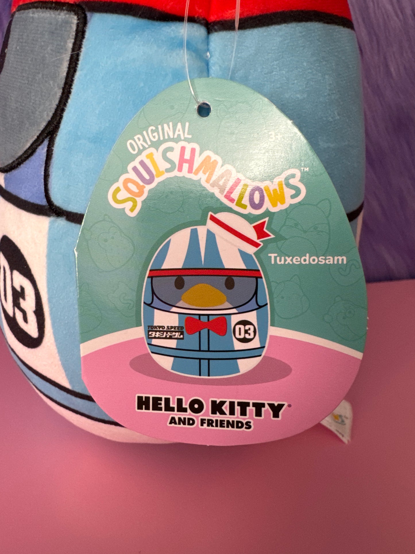 Squishmallows Sanrio Tokyo Speed Racer Squad 8" Tuxedo Sam Plush Doll NWT