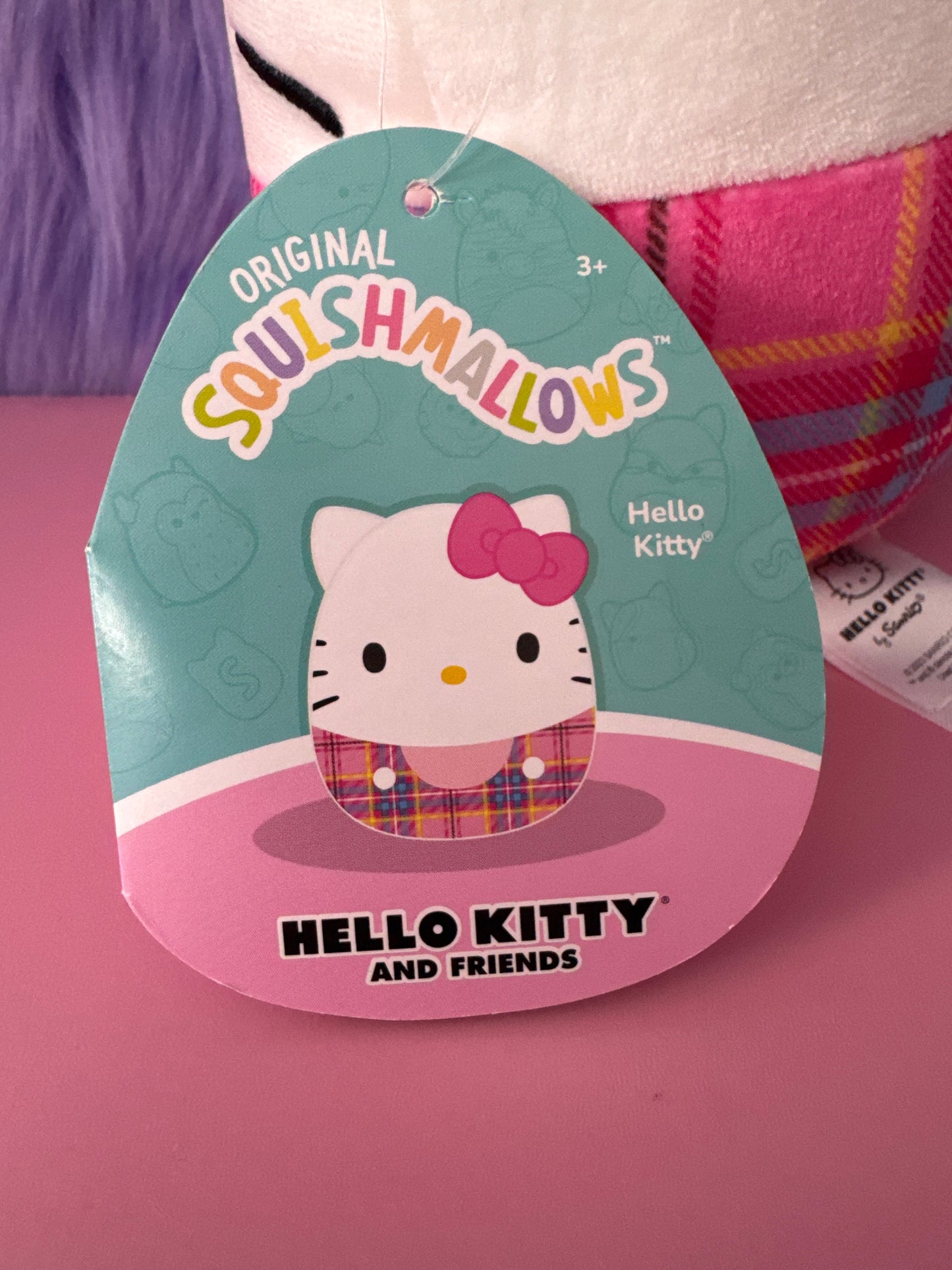 SQUISHMALLOWS Sanrio 6.5" Hello Kitty In Plaid NWT