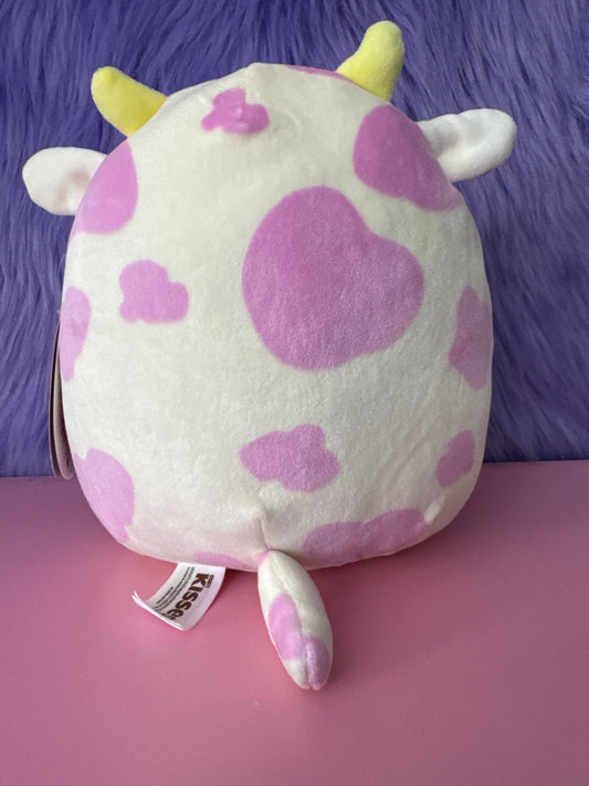 NWT 8" Evangelica the Strawberry Milk Cow Hershey's Kisses Squishmallow Plush