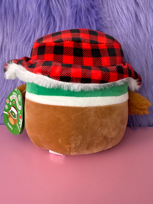 Squishmallow Avery The Duck 8” Red Plaid Hat 2023 Fall Harvest Squad NWT