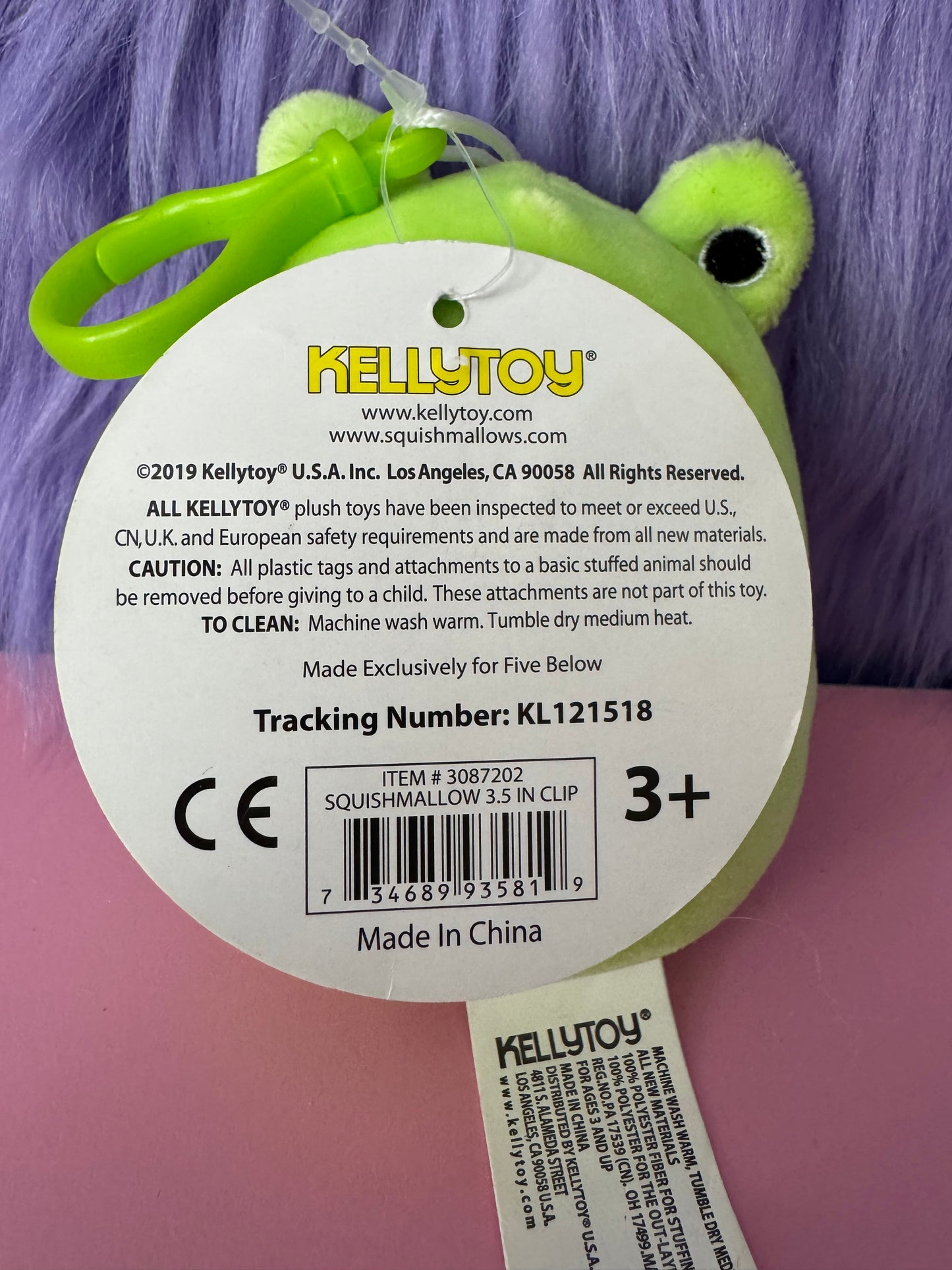Squishmallows OG 2019 Wendy the Frog 3.5" Stuffed Plush Key Clip NWT