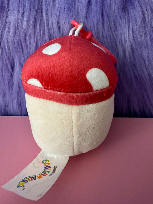 NEW NWT Squishmallow Mushroom Clip Malcolm 3” 3.5 Inch Soft Plush Keychain NWT