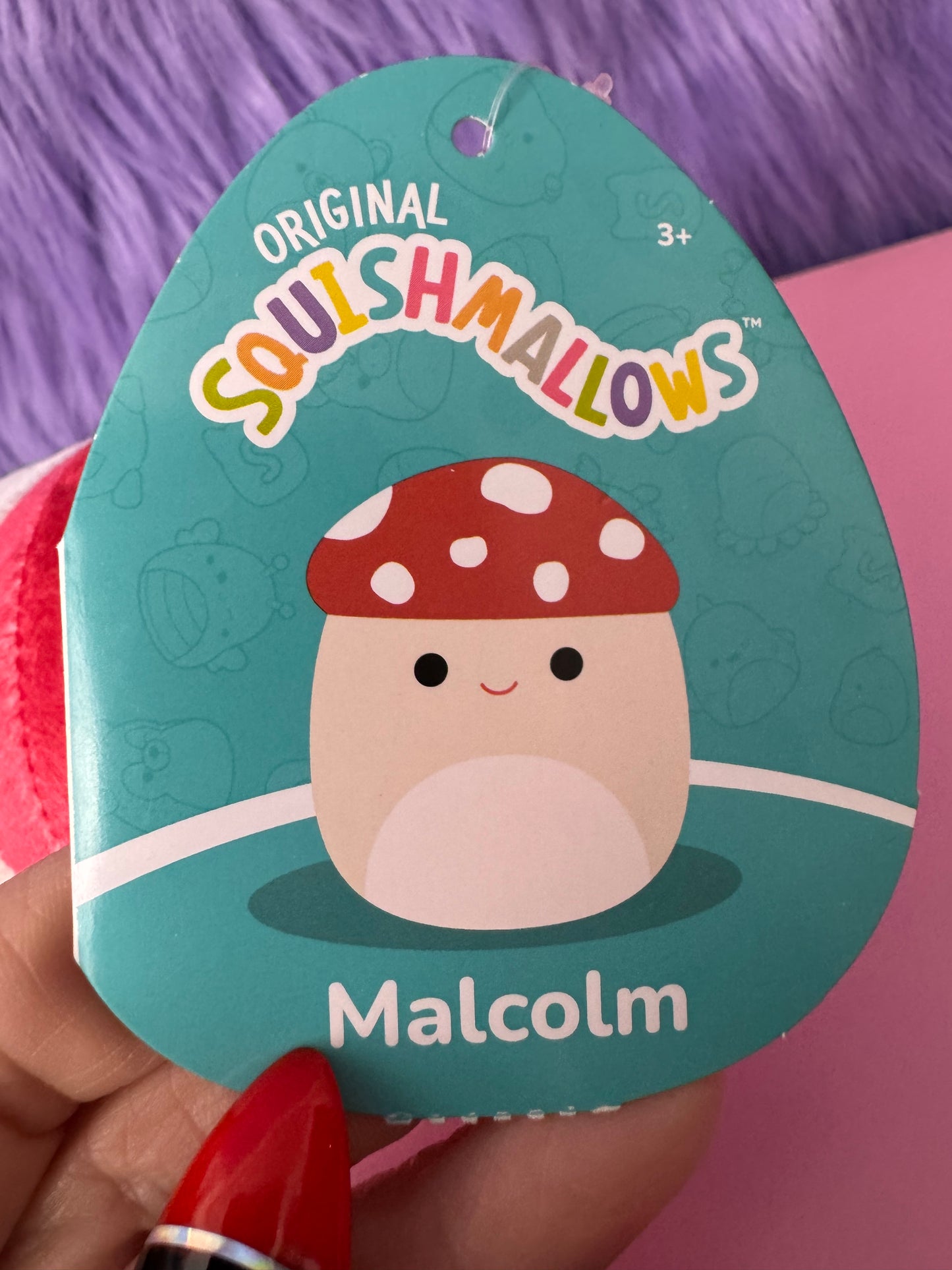 NEW NWT Squishmallow Mushroom Clip Malcolm 3” 3.5 Inch Soft Plush Keychain NWT