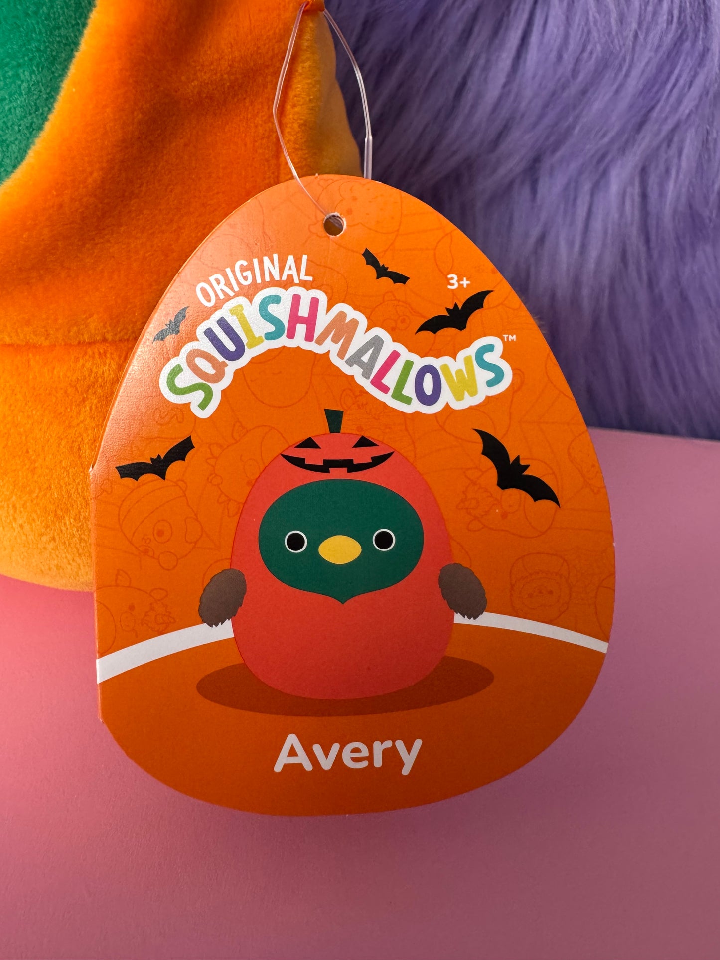 Squishmallows Kellytoy Halloween Plush 5” Avery the Duck in Pumpkin Costume NWT