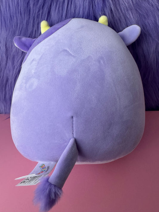 NEW Squishmallows Kellytoy 8" Bubba the Purple Cow Plush Toy New with Tags NWT