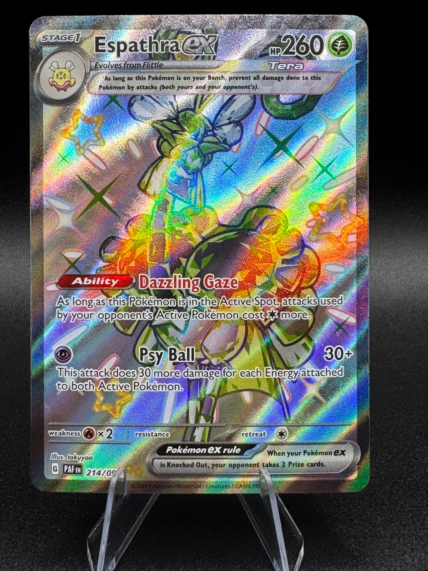 Espathra ex Pokemon Paldean Fates 214/091 Shiny Full Art Ultra Rare NM - Single