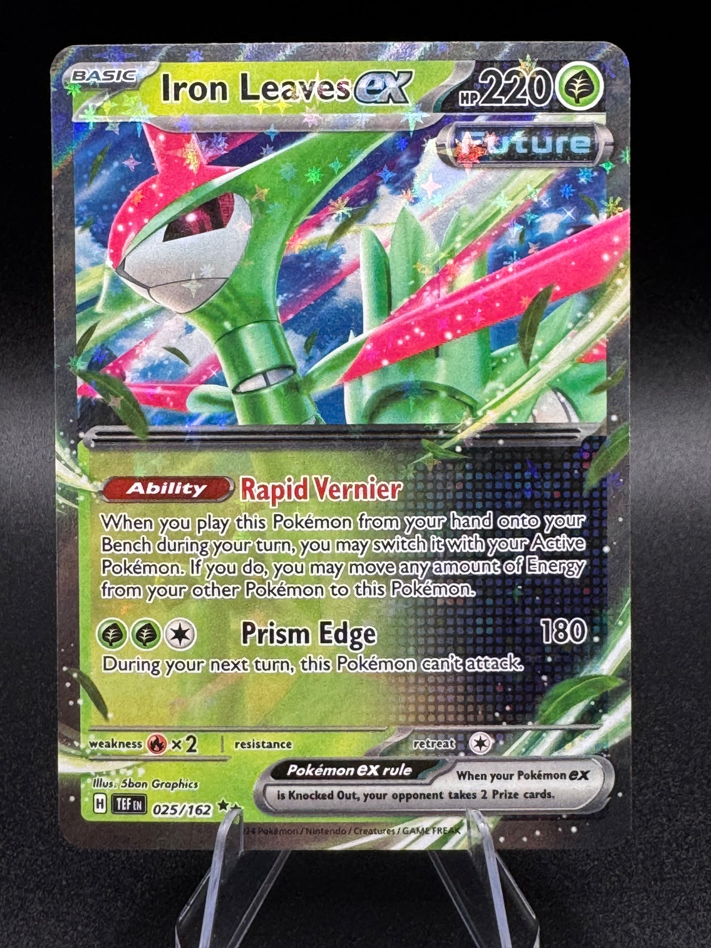 Pokemon TCG Iron Leaves Ex 025/162 Temporal Forces Double Rare English 2024 NM - Single