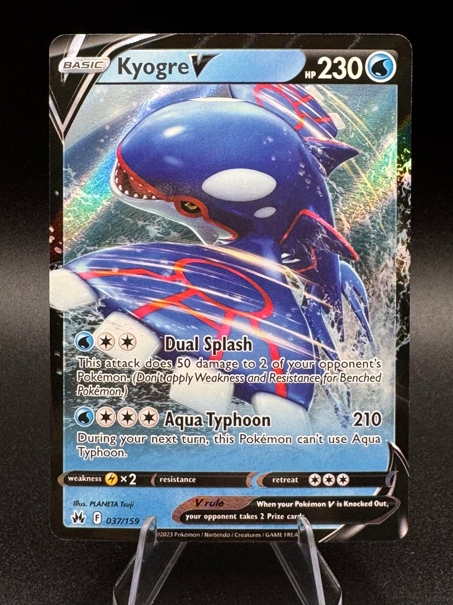 🔥Pokémon TCG-Kyogre V-Crown Zenith-037/159-Ultra Rare-M/NM!🔥
