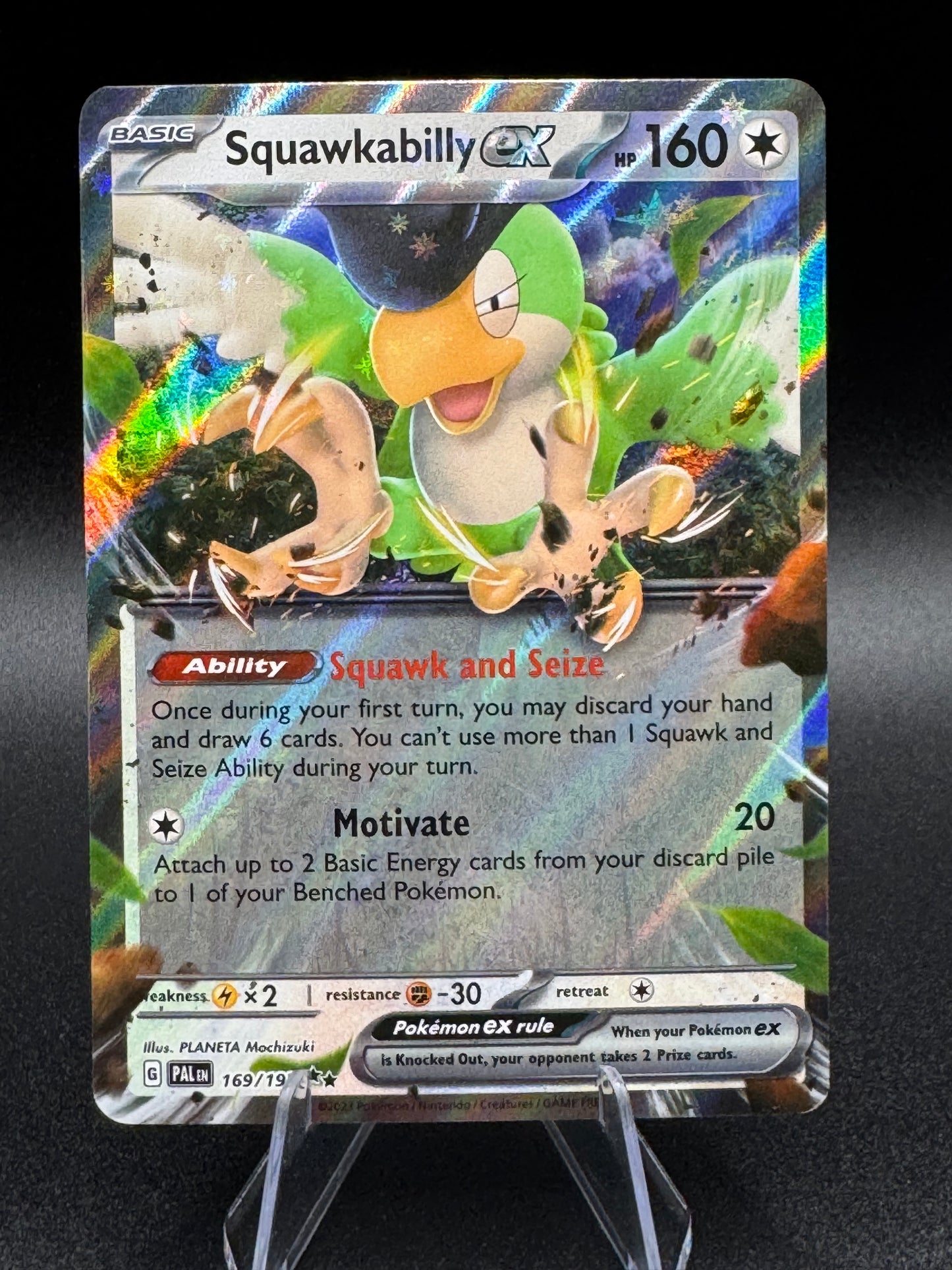 Pokemon TCG SV: Paldea Evolved #169/193 Squawkabilly EX Double Rare NM/M - Single