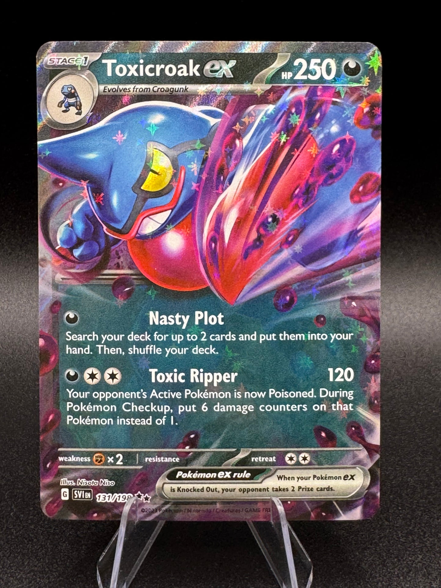 Toxicroak Ex Rare Holo 131/198 English Scarlet & Violet Pokemon TCG M/NM - Single