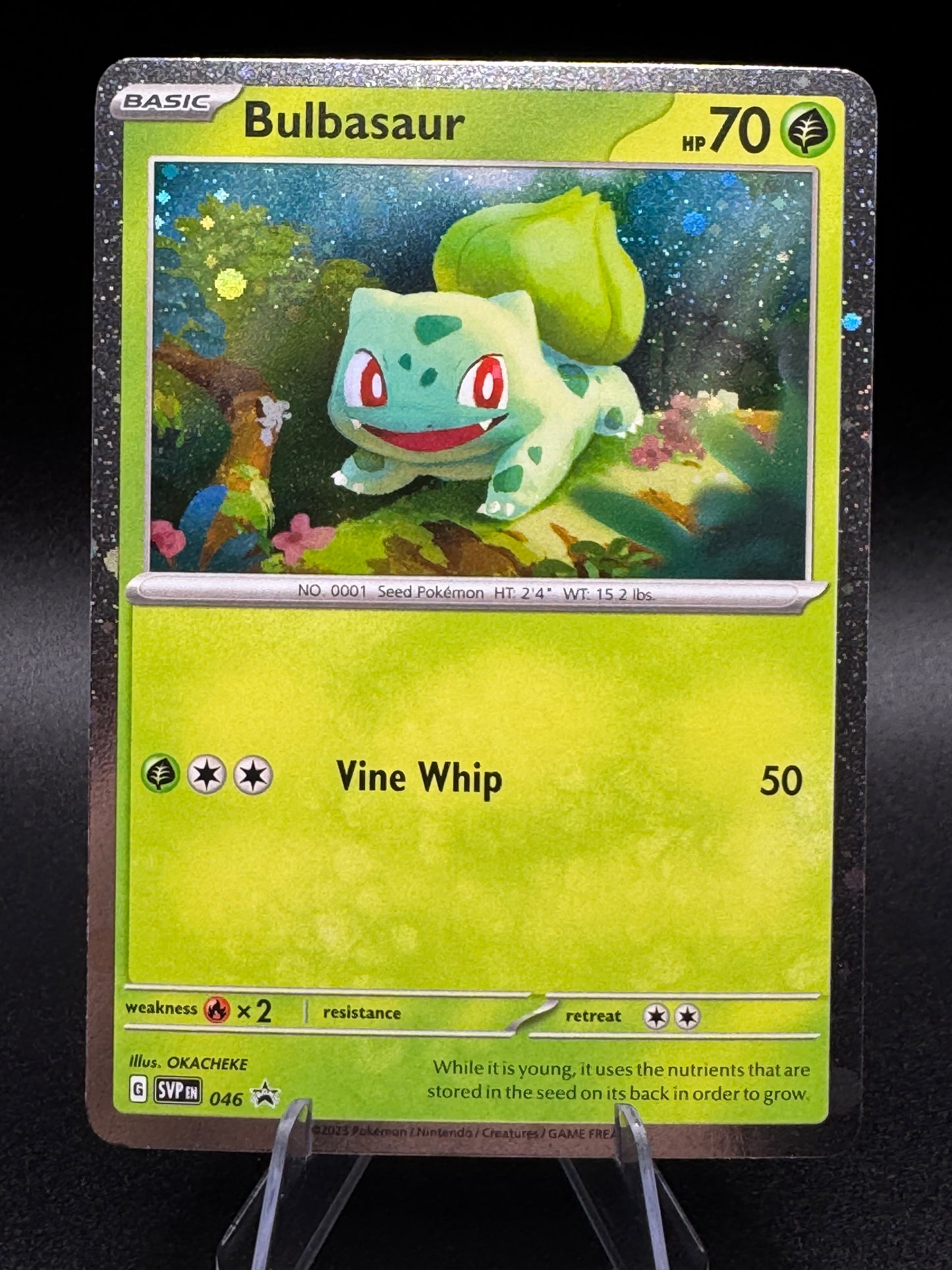 Pokemon Scarlet & Violet 151 Bulbasaur SVP 046 Cosmos Holo Black Star Promo NM