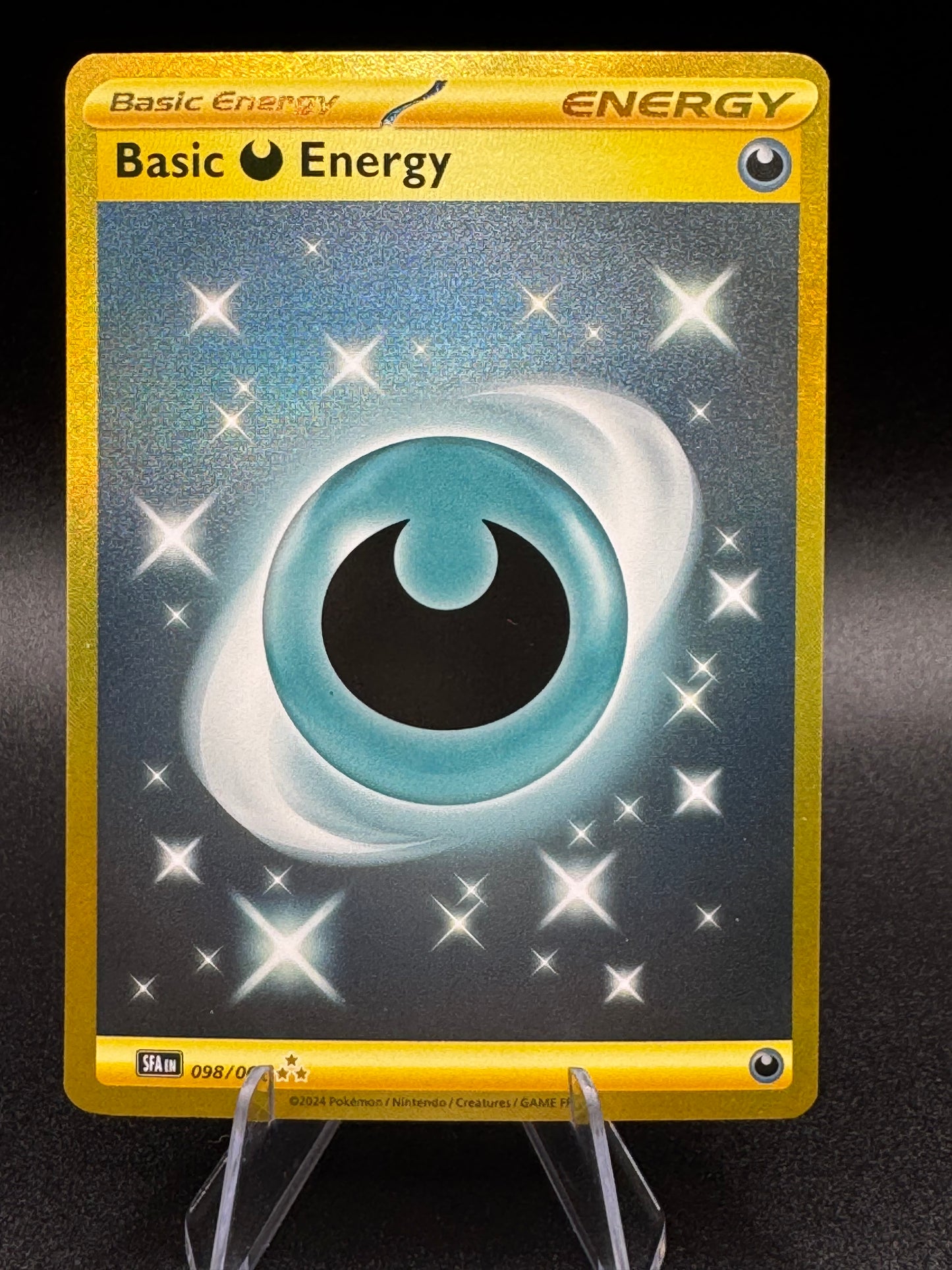 Basic Darkness Energy 098/064 Shrouded Fable Hyper Rare Gold Pokemon Card Mint