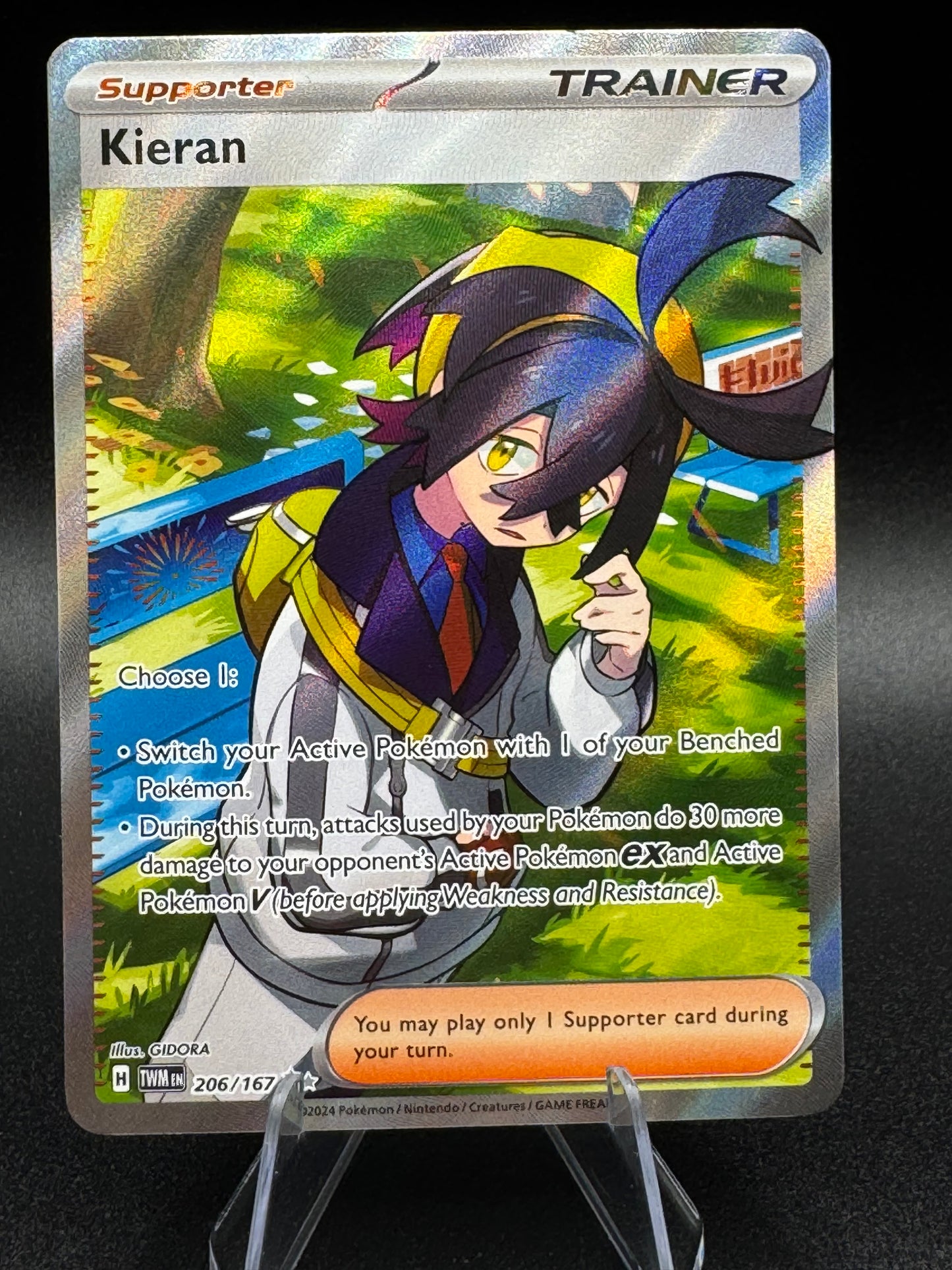 Kieran 206/167 Twilight Masquerade Ultra Rare Full Art Trainer Pokemon TCG NM/M