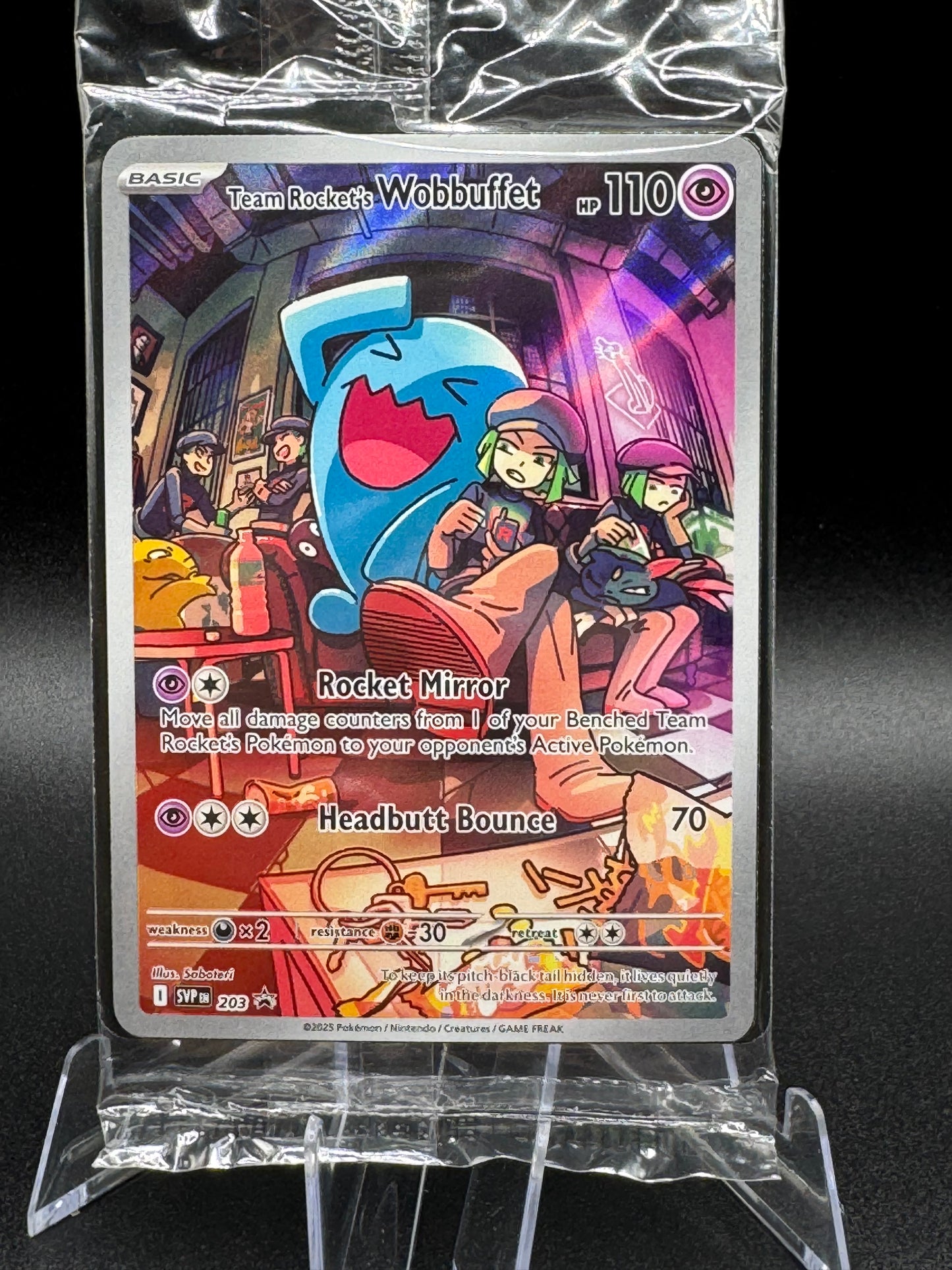 Team Rocket's Wobbuffet SVP 203 SEALED Promo Destined Rivals - Single