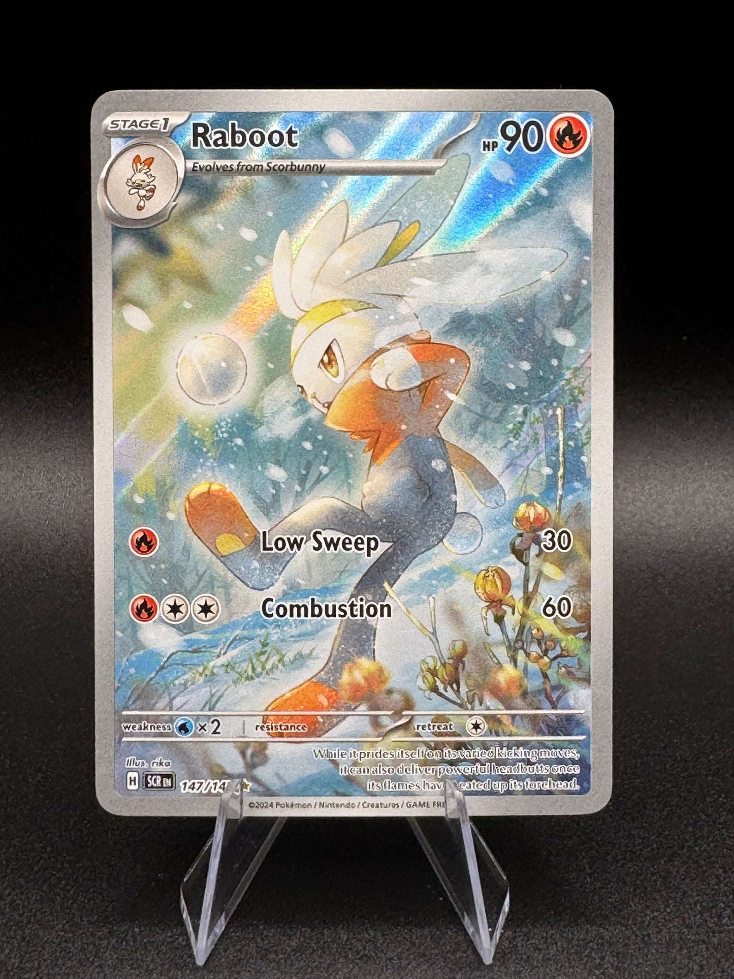 Raboot 147/142 Stellar Crown ILLUSTRATION RARE Holo Pokemon Card NM - Single