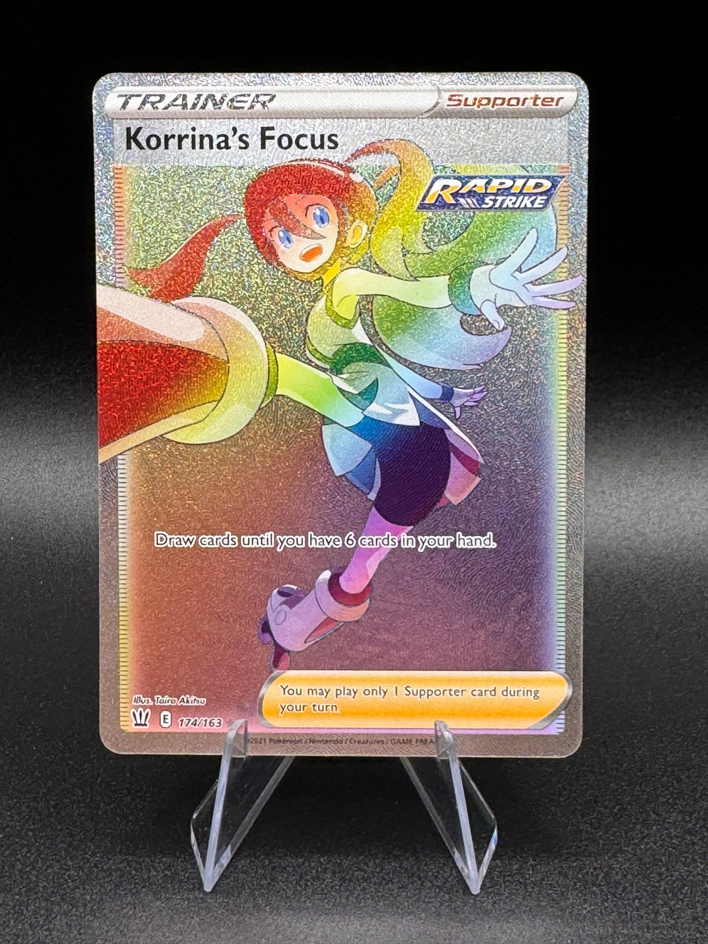 Pokemon TCG SWSH05: Battle Styles #174/163 Korrina's Focus (Secret) NM - Single
