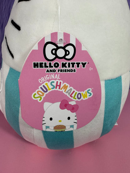Squishmallow Hello Kitty Soft Plush Toy  Holding Cheese Burger Sanrio 10” NWT