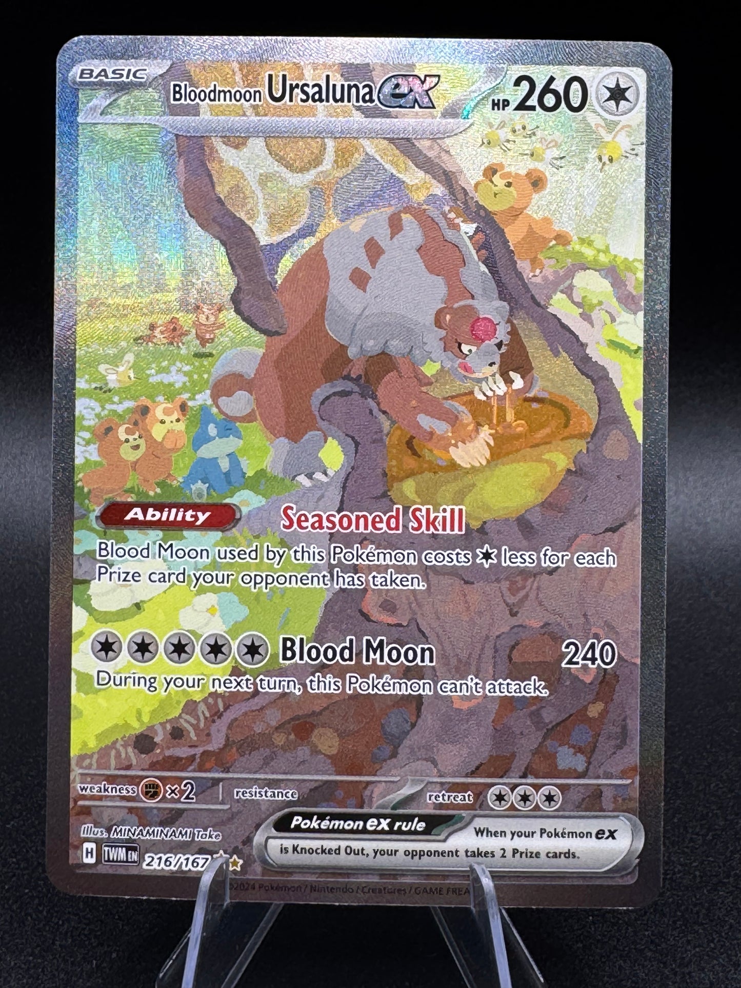 Pokemon Bloodmoon Ursaluna ex - 216/167 - Twilight Masquerade - SIR - NM - Single
