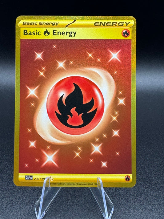 Basic Fire Energy - 230/197 - Pokemon TCG Obsidian Flames - Gold Card NM/M