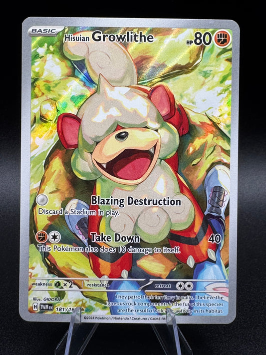 Hisuian Growlithe 181/167 Sv06: Twilight Masquerade Holo | Illustration Rare NM