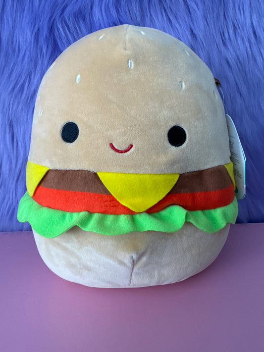 Squishmallow Kellytoy 8” plush CARL Cheeseburger Burger Food Toy NWT