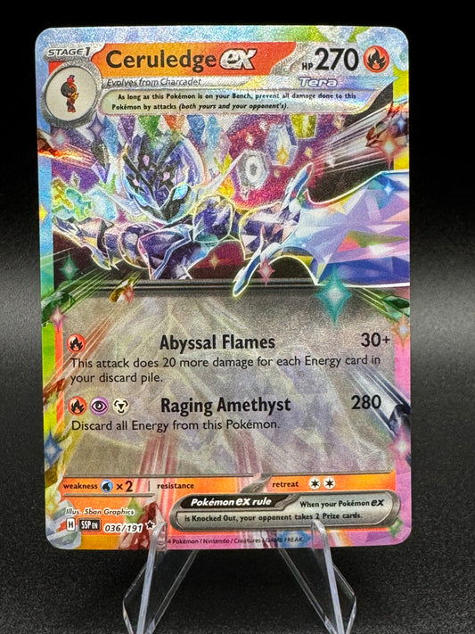 Pokemon TCG Surging Sparks Ceruledge Double Rare Holo Card 036/191