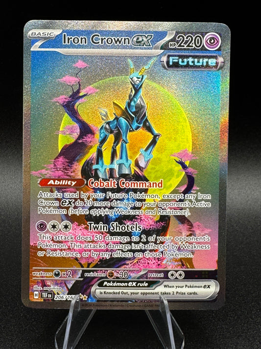 Pokemon Card Iron Crown Ex 206/162 Temporal Forces Special Illustration Rare NM