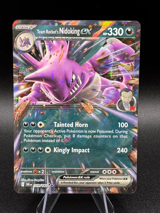 Team Rocket’s Nidoking EX Pokémon Destined Rivals 119/182 Double Rare Holo MINT - Single