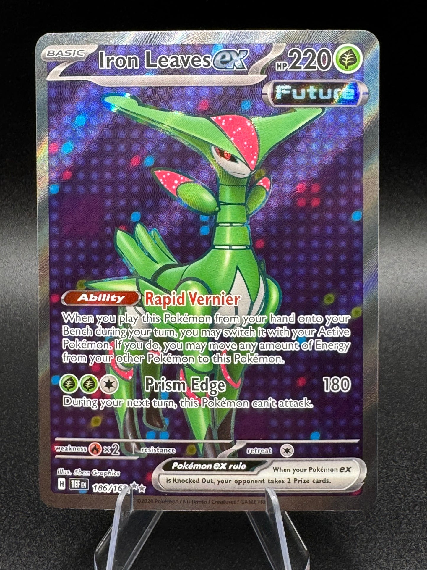 Pokemon TCG Iron Leaves ex 186/162 Temporal Forces Full Art Holo Ultra Rare NM/M - Single