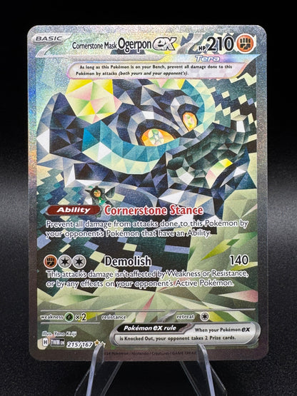 Cornerstone Mask Ogerpon ex 215/167 SIR Pokemon TCG Twilight Masquerade NM - Single