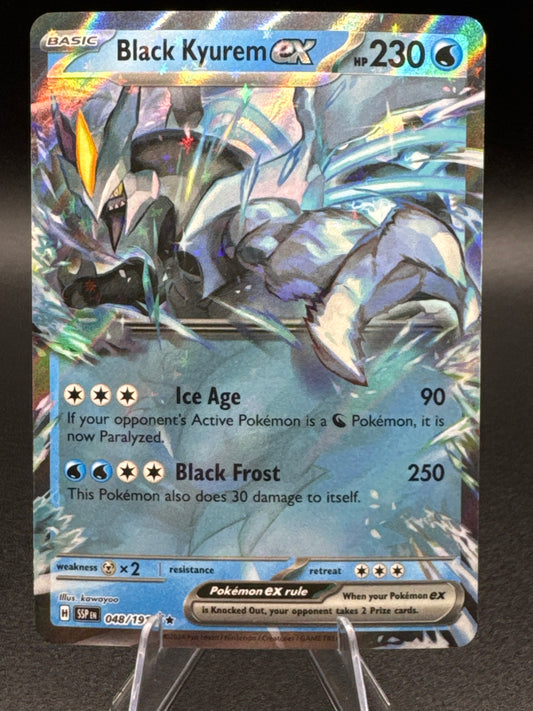 Pokemon TCG Black Kyurem ex 048/191 Sv08: Surging Sparks Holo English NM