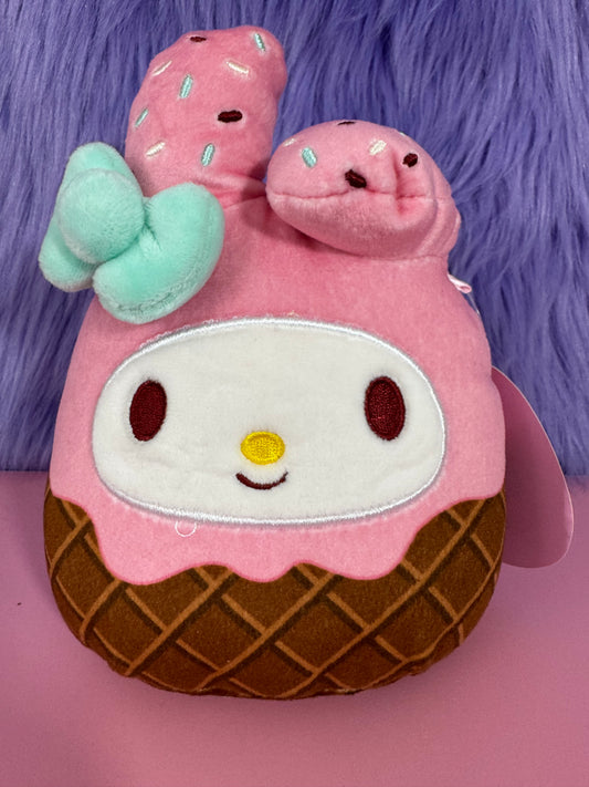 2023 Squishmallows 8" My Melody Ice Cream Cone Treat Sanrio Rare Plush NWT
