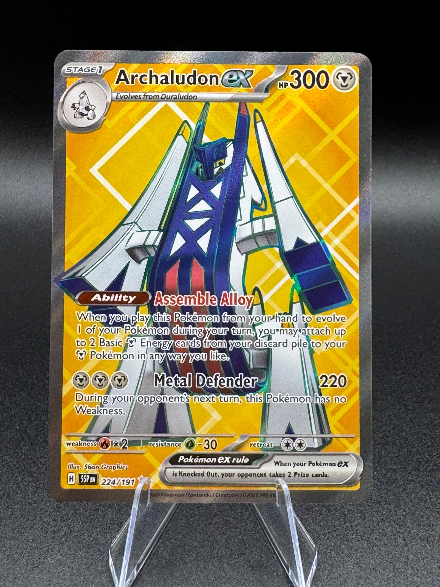 Archaludon ex 224/191 Sv08: Surging Sparks Holo Full Art pokemon NM/M JoWiGlitter Archaludon ex 224/191 Sv08: Surging Sparks Holo Full Art pokemon NM/M JoWiGlitter
