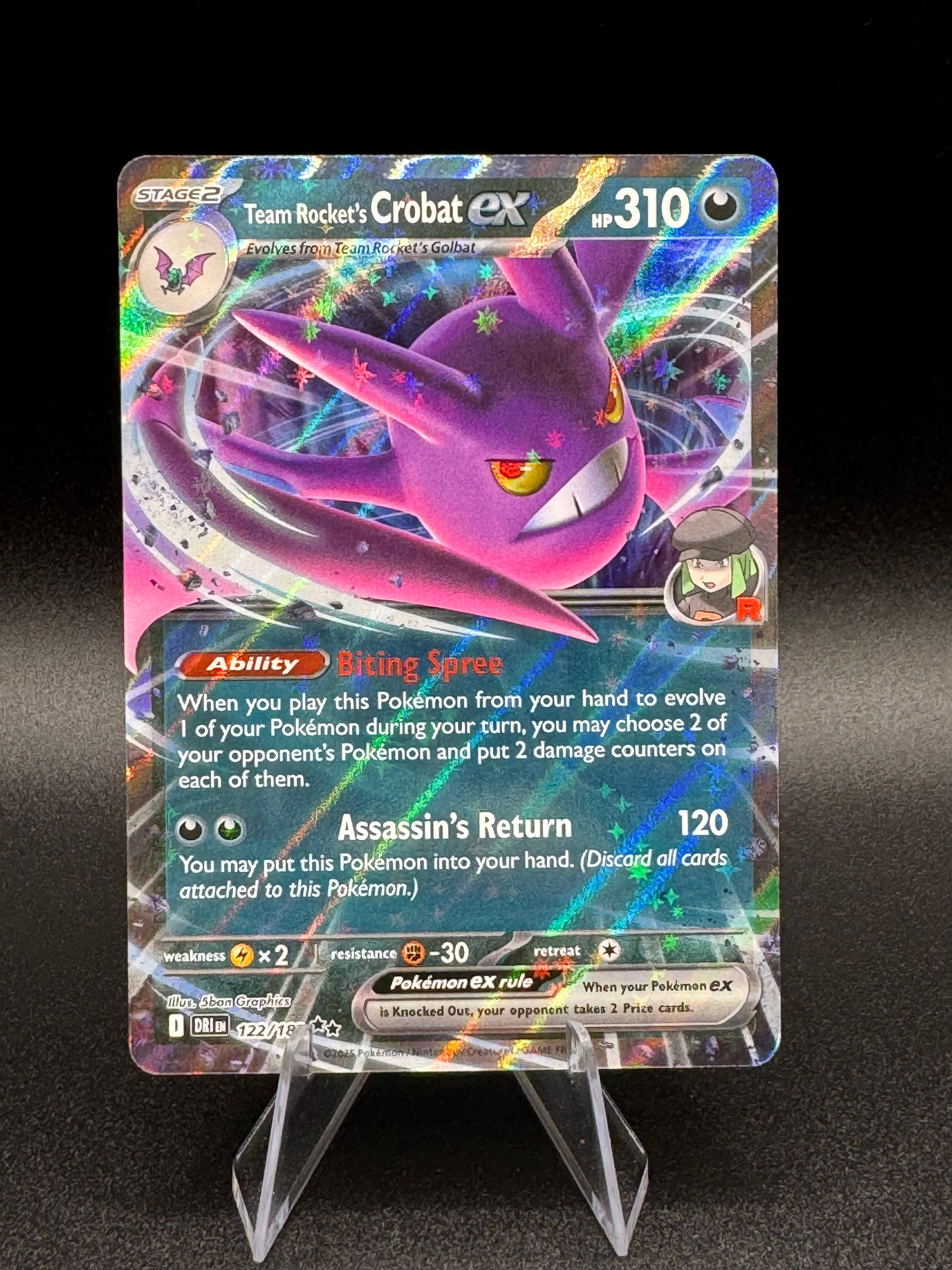 Pokemon Team Rocket's Crobat ex 122/182 Destined Rivals Double Rare Ho JoWiGlitter Pokemon Team Rocket's Crobat ex 122/182 Destined Rivals Double Rare Ho JoWiGlitter