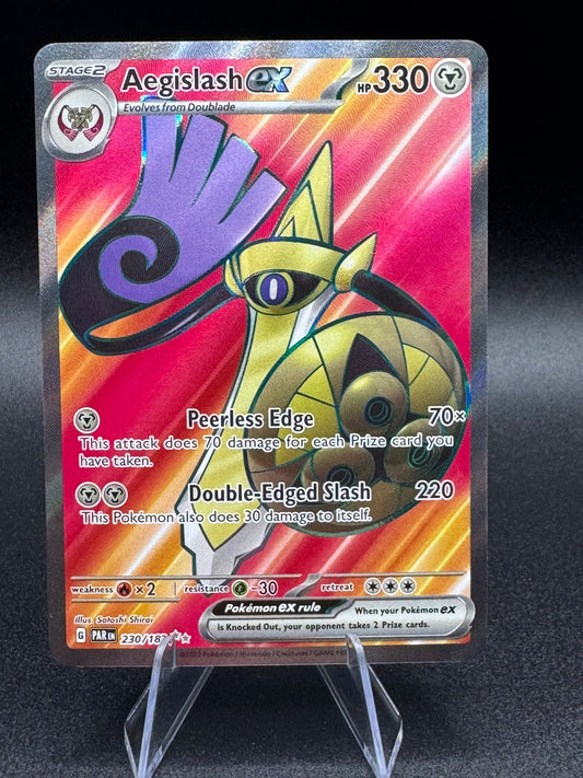 Aegislash ex 230/182 SV04: Paradox Rift Ultra Rare Full Art Holo Pokemon Card NM