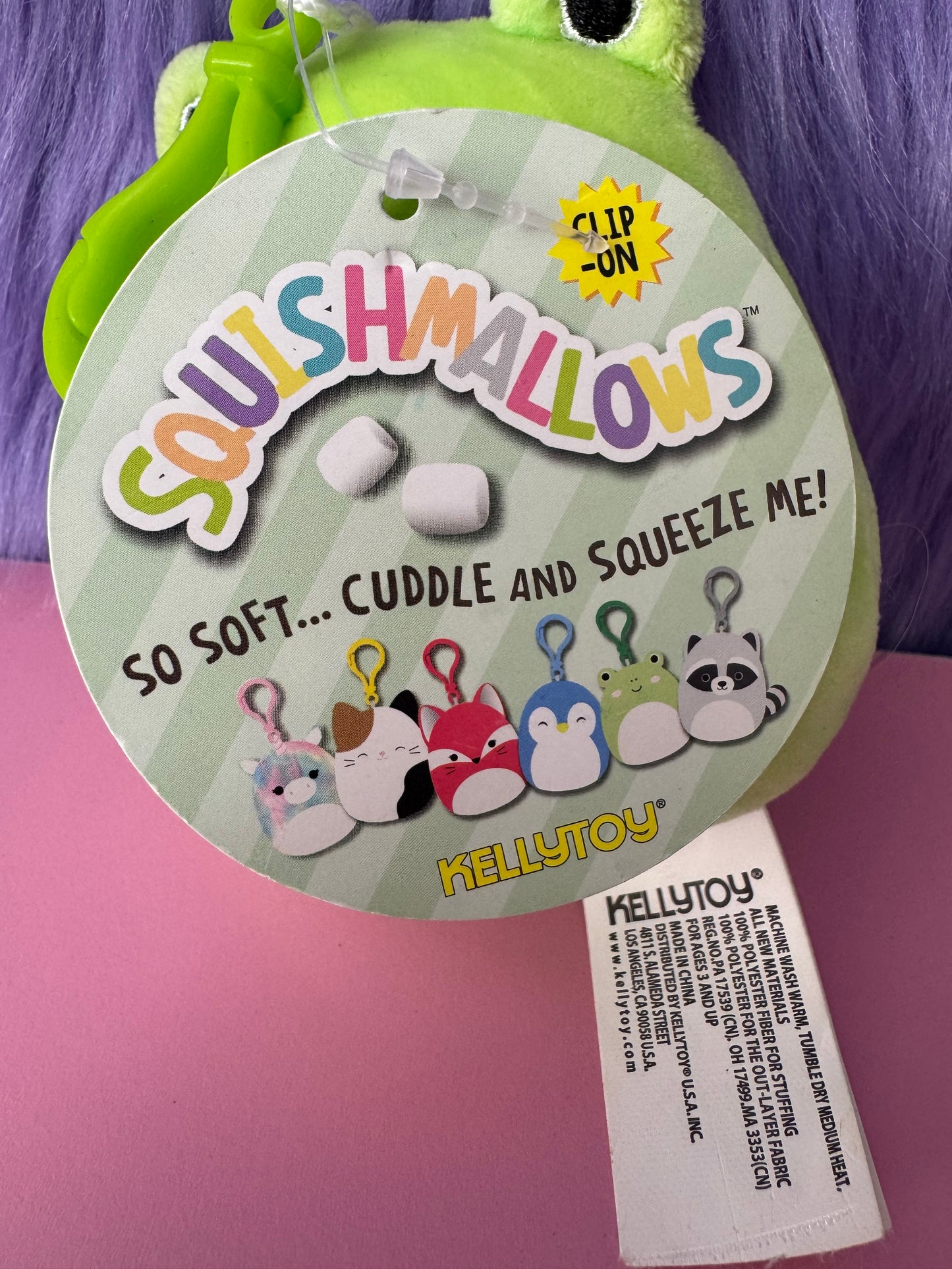 Squishmallows OG 2019 Wendy the Frog 3.5" Stuffed Plush Key Clip NWT